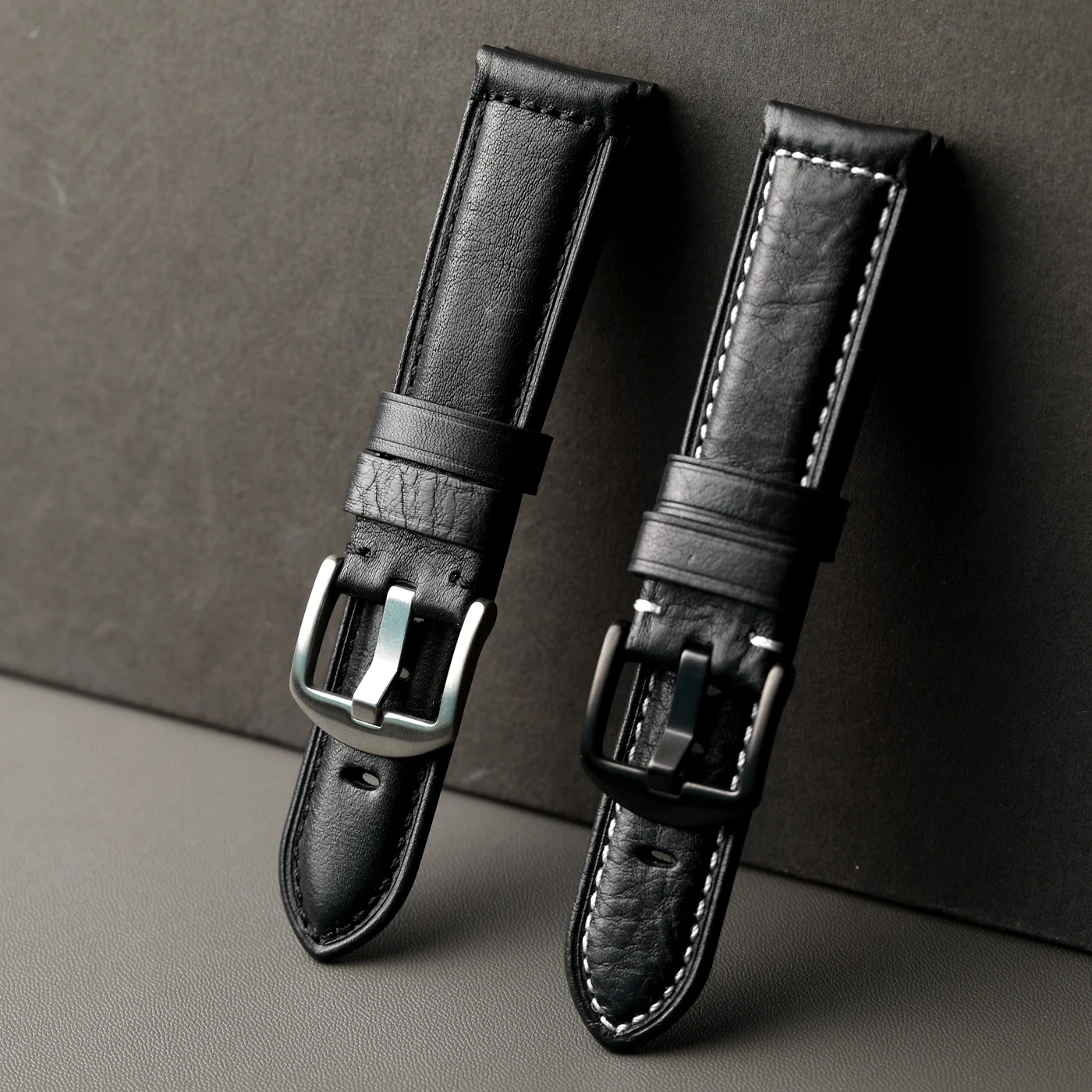 Handmade leather strap black 20 22 24 26mm vintage style, thickened men's leather strap, compatible with PAM watchband