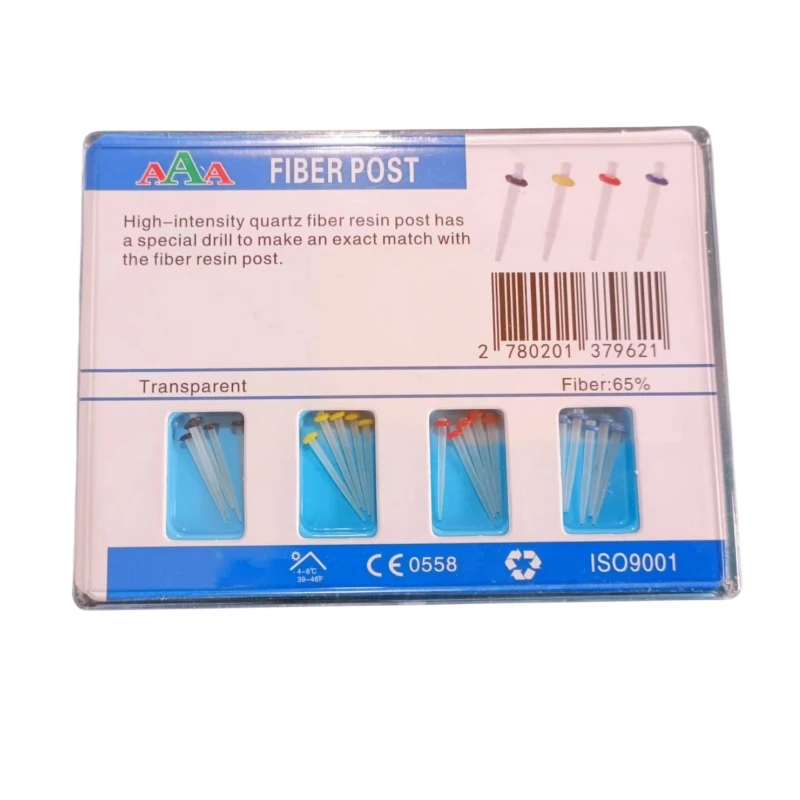 Dental Straight Fiber Resin Post Drills Kit 20Pcs Box Root Canal Pile Restorative Materials Dentistry Tools