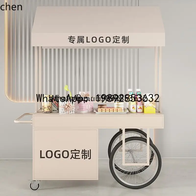 YFY  CC European wrought iron stall cart Outdoor display Sales mall Mobile stall cart with chest of drawers