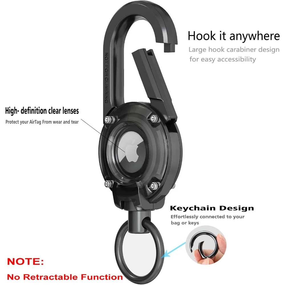 For AirTag Holder Keychain,Alloy Car Fob keychain with AirTag Cover,Sturdy Scratch-Resistant Key Holder for Apple AirTag Badges