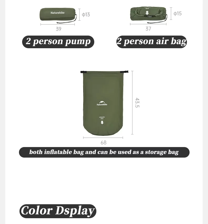 Naturehike FC01 Luftmatratze Camping Aufblasbare Ultraleichte Tragbare Matratze mit Eingebauter Pumpe Luftmatten Wandern Outdoor Faltbare Schlafmatte – Detail 18