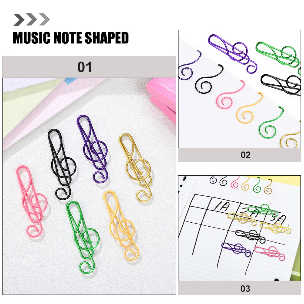 85 Pcs Colorful Paper Clips Creative Music Note Shaped Office Document Clips Metal File ganizer Stationery Supplies