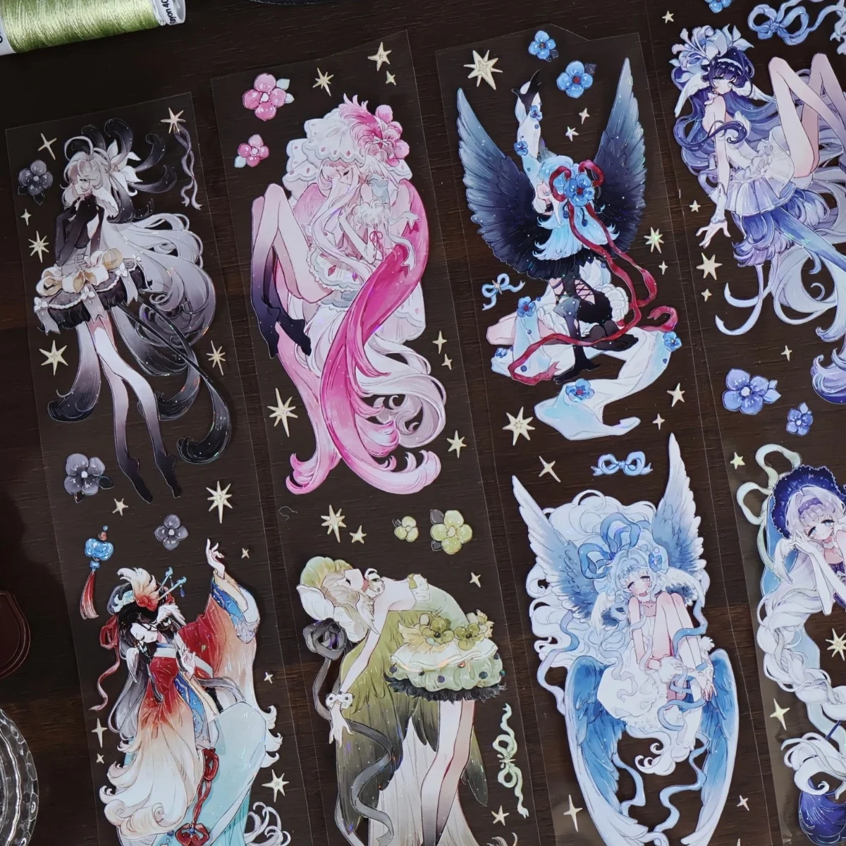 

Iridescent Wings Girl Fairy Angel Journal Shiny PET Washi Tape