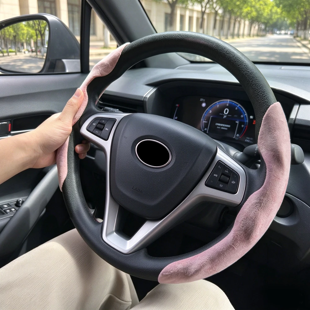 Suitable for Lada New Suede Leather Non-Slip Car Steering Wheel Cover Interior Parts For Vesta Granta Largus X-Ray Priora Samara