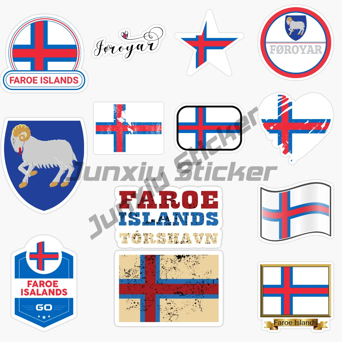

FAROE ISLANDS Flag National Car Sticker Motorcycle Bicycle, Skateboard Kayak Surfboard Waterproof Vinyl Self-adhesive Decoration