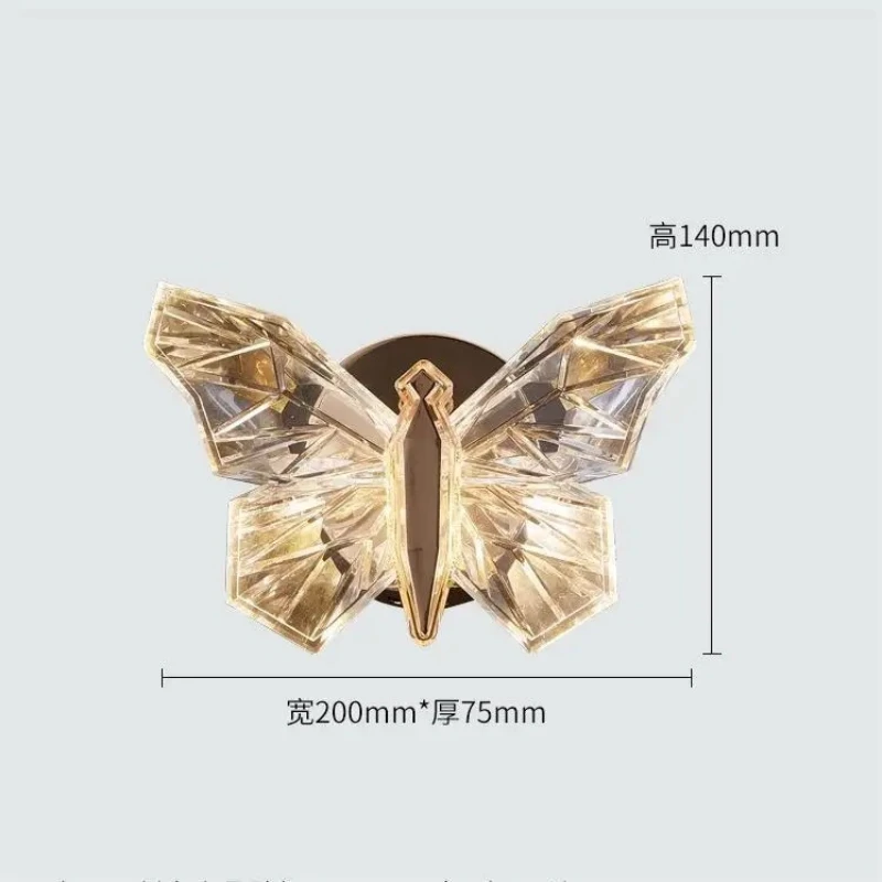 

Modern LED Butterfly Background Wall Lamp Sconces for Living Bedside Bedroom Hotel TV Home Decoration Lighting Fixture
