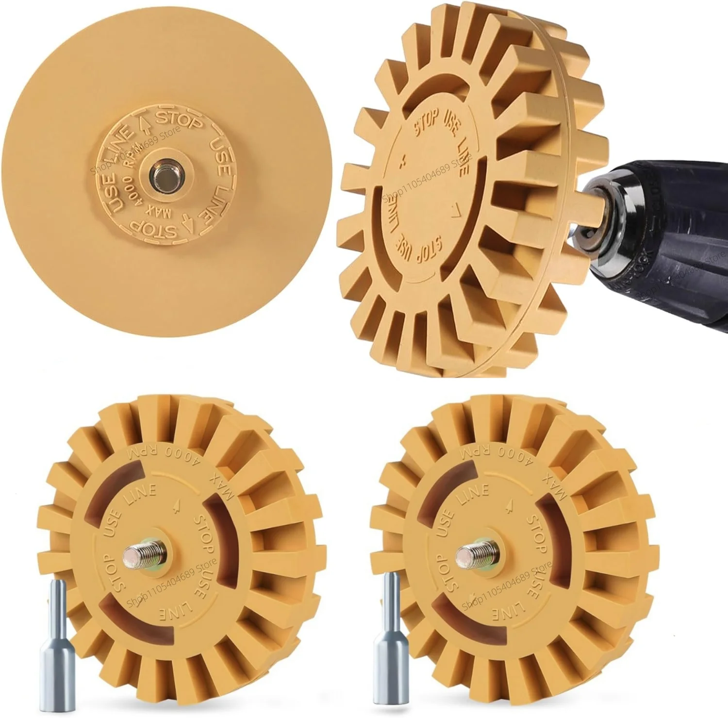 

Car Eraser Wheel Adhesive Remover Rubber Wheel Smooth Power Drill Adapter Paint Repair Rubber Vinyl Decals Removal Tools
