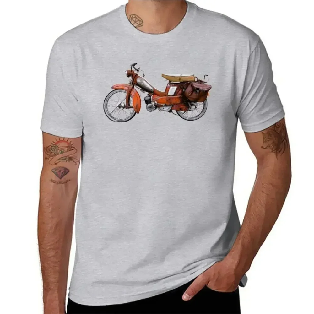 Vintage French Motobecane Moped T-Shirt Short sleeve tee kawaii clothes animal prinfor boys Men's t-shirts Fashion Streetwear