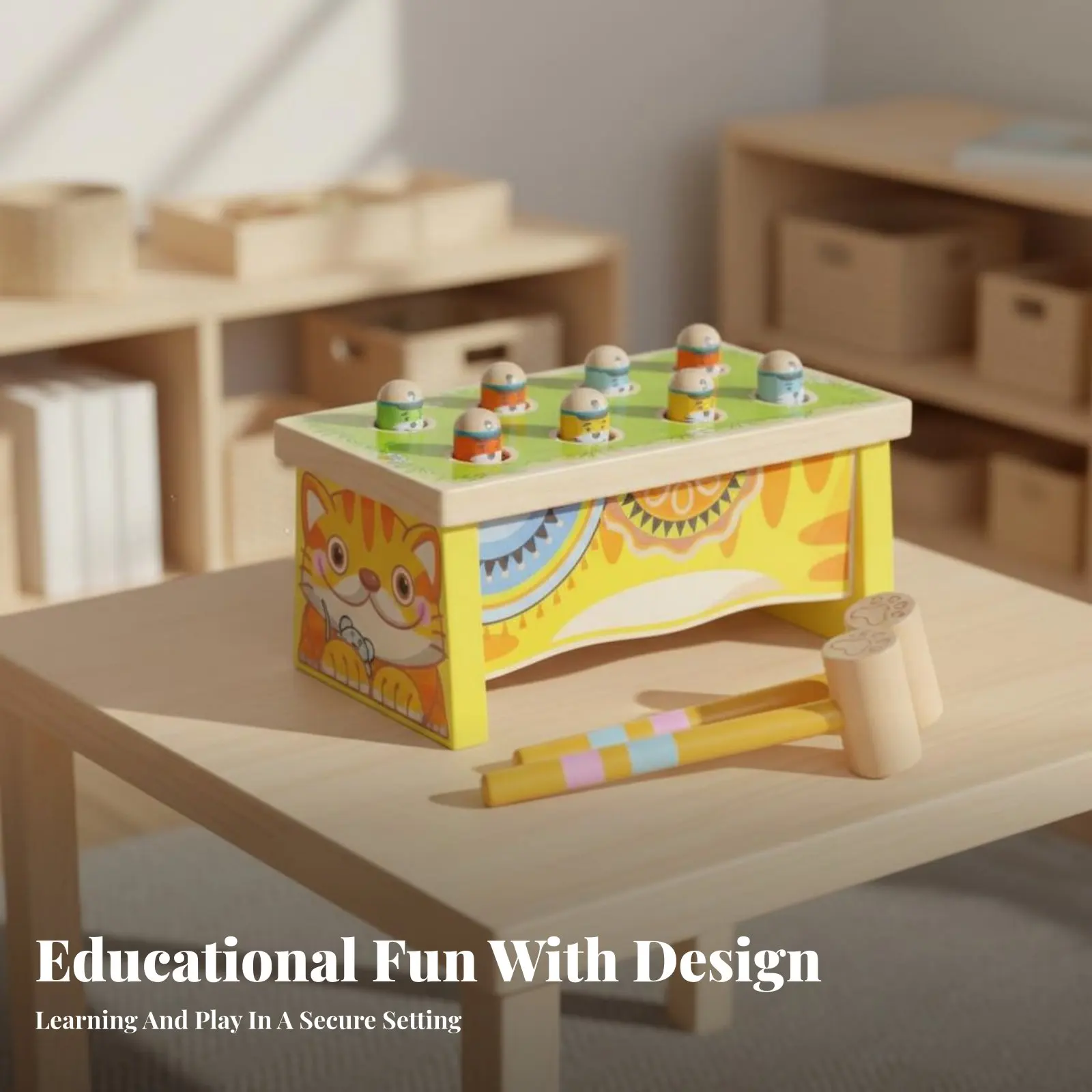 

Деревянная игрушка-стучалка для детей и родителей: интерактивная игра с молотком для разбивания гвоздиков, настольная игра для развития моторики и логики