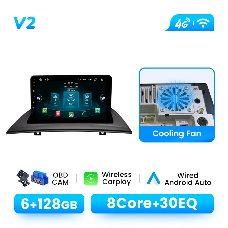 Autoradio Speler Voor BMW X3 E83 2004-2012 Android 14 GPS Navigatie Draadloze Carplay DSP AI Voice audio Multimedia 2DIN