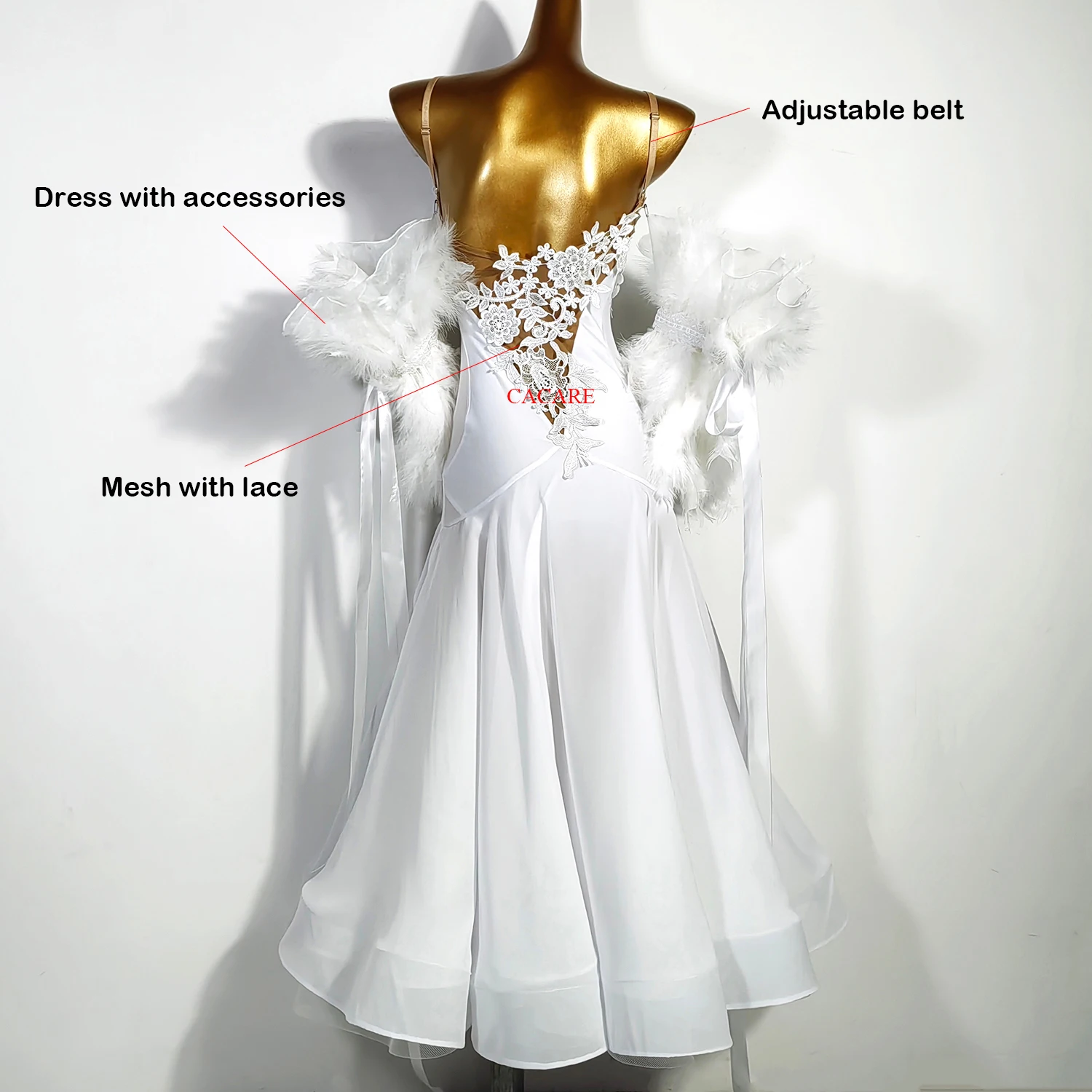 2024 Costumes White Sexy Ballroom Dance Competition Dresses Women Waltz Dress Standard Dancing Wear Modern Prom Urban Customize