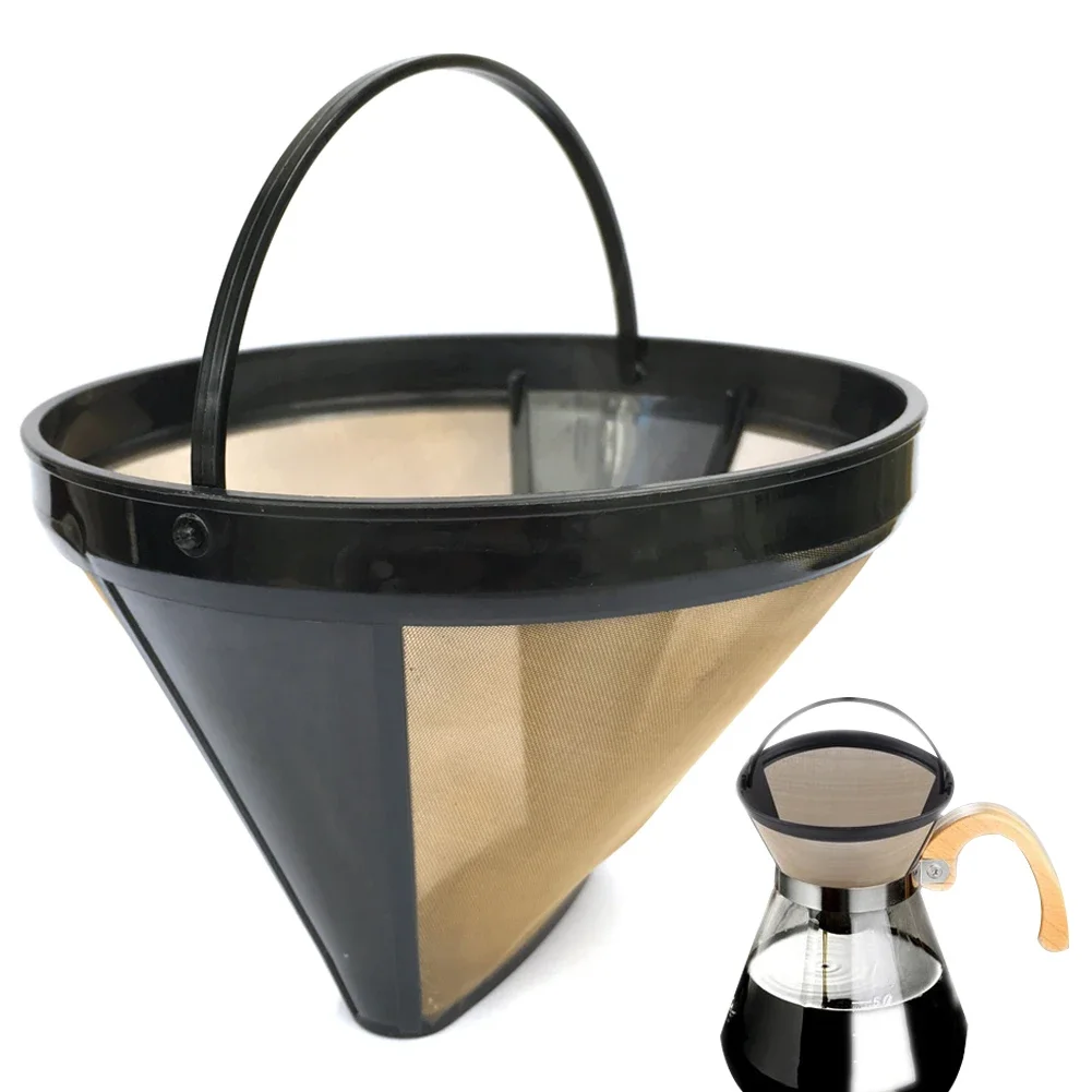 Reusable Coffee Filter Cone Coffee Maker Filters for Coffee Bar Brewer Replacement Permanent Basket Filter Coffee Accessories