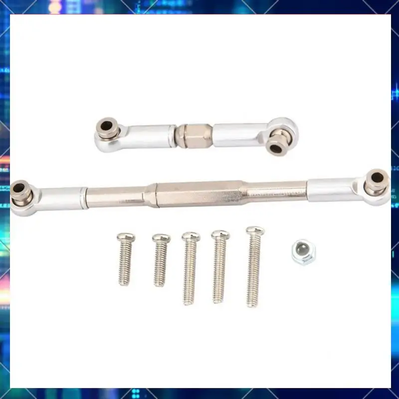 3X RC Steering Rod CNC Machining Aluminum Alloy Steering Linkage Rod Set For WPL 1608T,Grey-AA02