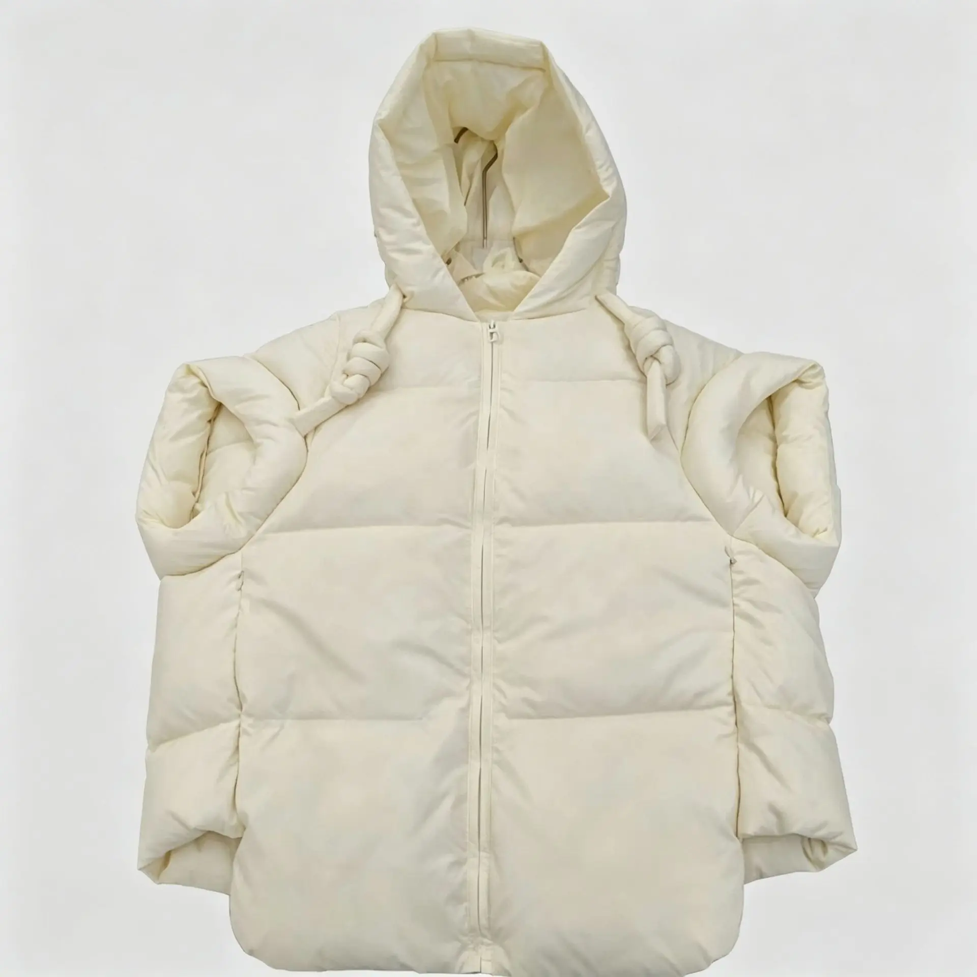 Autumn Winter White Duck Down Warm Zipper Vest Women High Quality Hooded Down Vest Female Drawstring Pocket Sleeveless Waistcoat