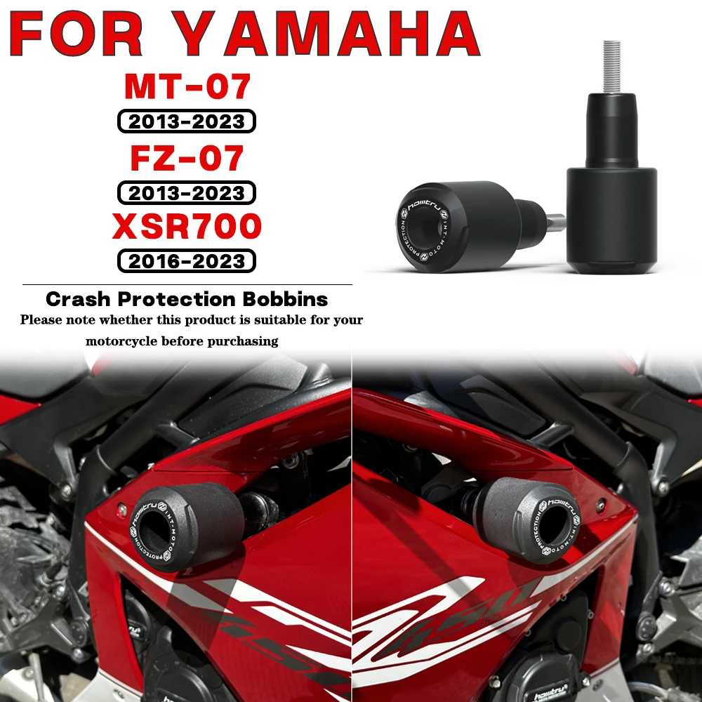 

For YAMAHA MT-07 FZ-07 XSR700 2013-2023 Motorcycle Frame Crash Protection Sliders Falling Protector Kit Engine Protect Bobbins