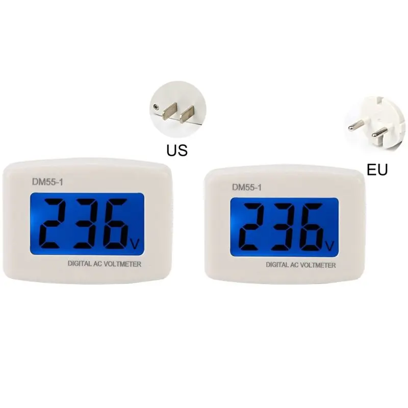 DM55-1 Test Plug into Outlet Meter, LCD Digital Display, 80-300V