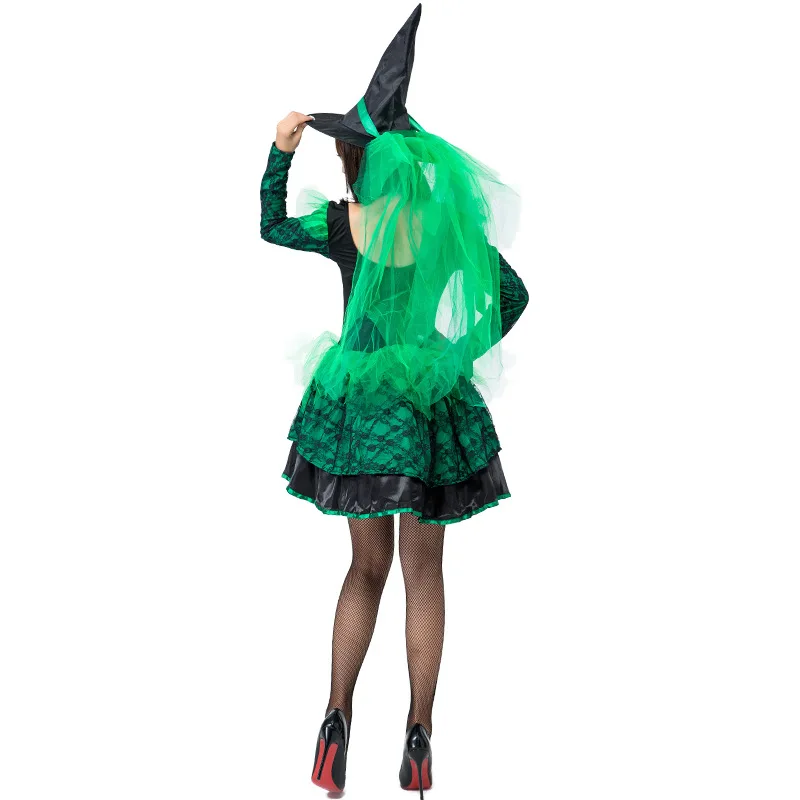 een loween Witch Cosplay ort Skirt Cute Little Devil Costume with Hat Lace Puffy  Dr Women's Traditional Costume