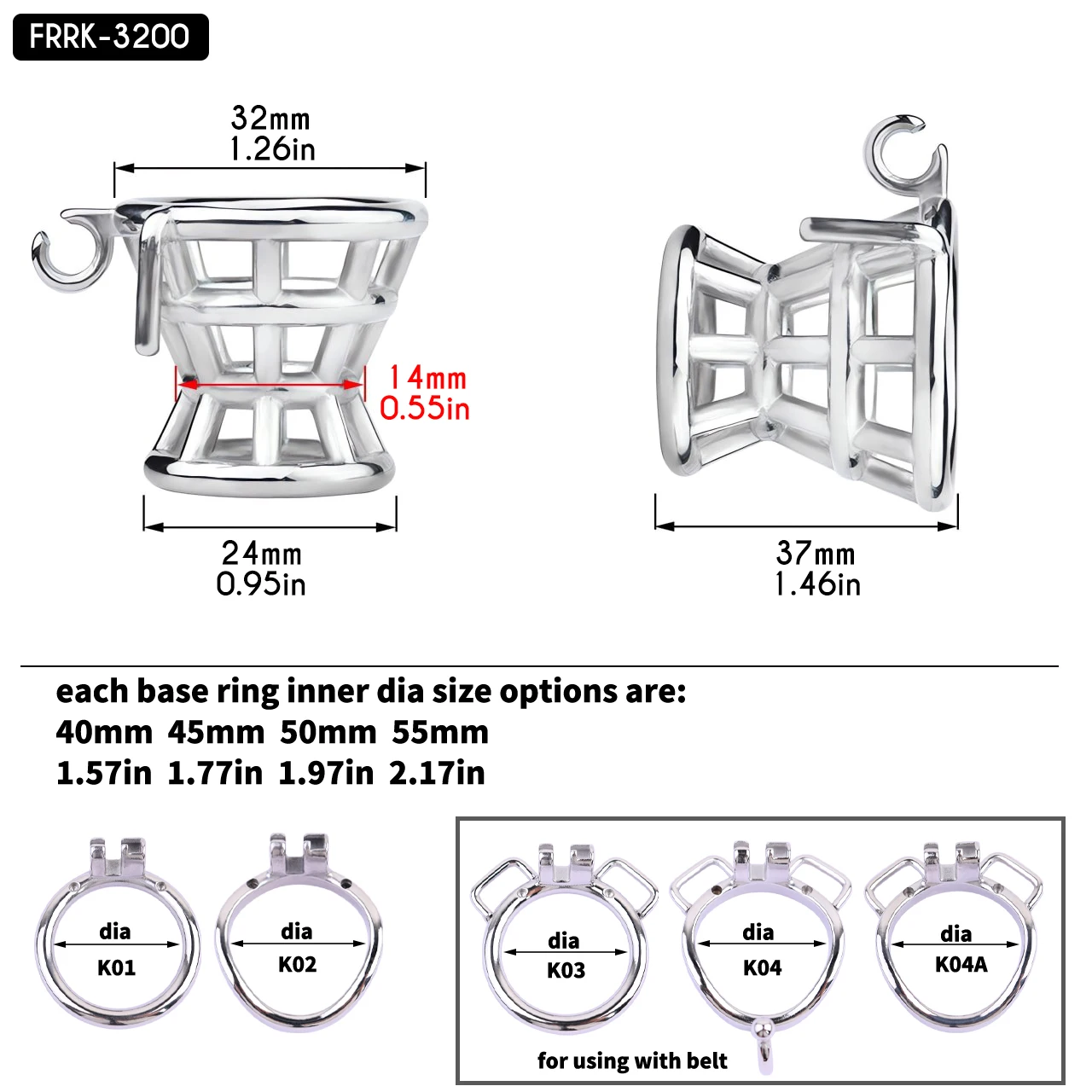 FRRK Flared Chastity Belt Negative Metal Cock Cage Device Bondage Lock Cock BDSM Flirting Sex Toy For Man Gay Adult Sex Supplies view 2