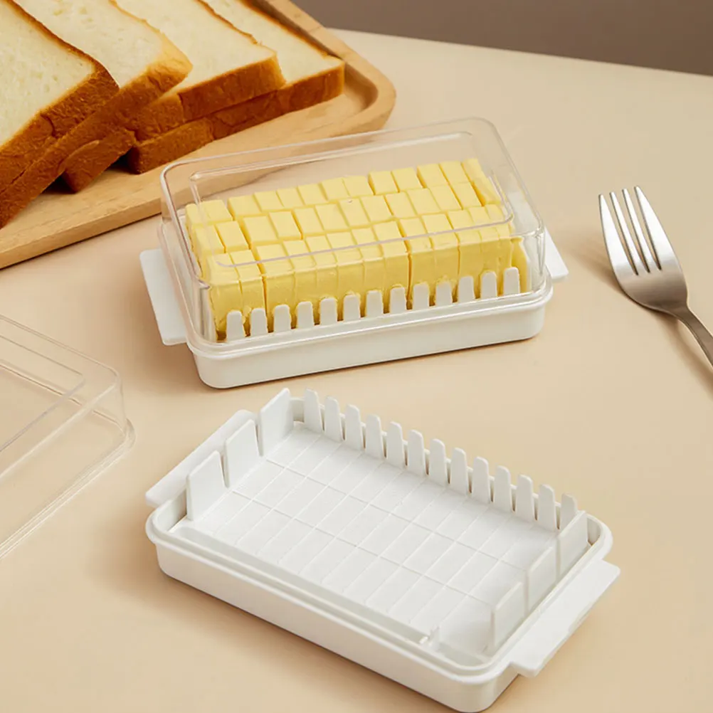 

2pcs Box Portable Kitchen Storage Container PP Material Dishwasher Safe Creative Design Butter Keeper Holder for Home