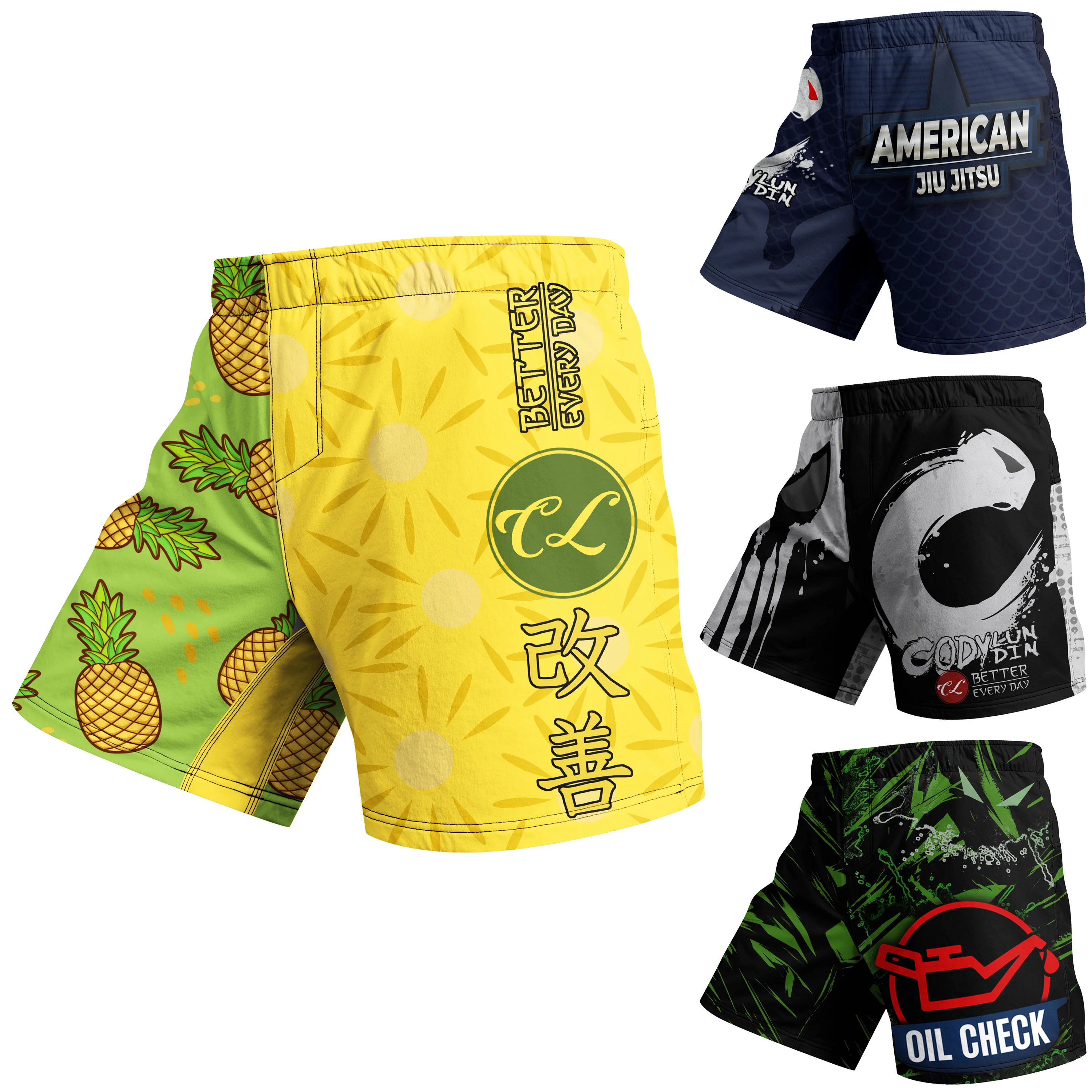 Cody Lundin Factory Wholesale Kickboxing Fight bjj shorts Breathable Boxing Man Mma Short Muay Thai Shorts With Rubber Waistband