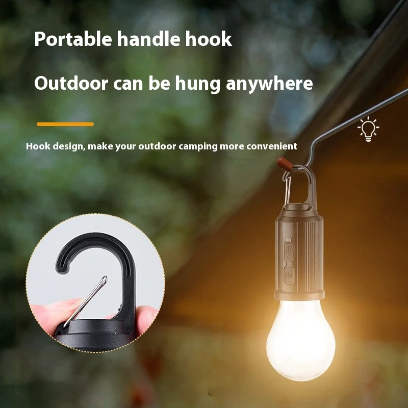 LED Camping Hanging Lanterns Portable Camping Tent Light Rechargeable Outdoor Waterproof Hiking Fishing Emergency Bulb with Hook