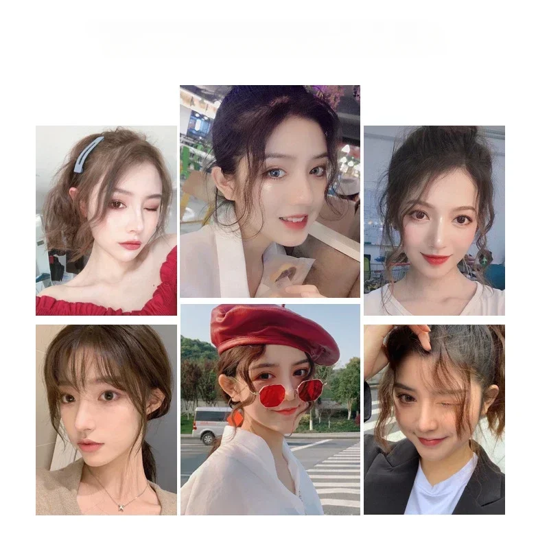 Fake Air Bangs Natural Wig Clip in Bangs Black Brown Hair Extension Synthetic Hair False Bangs Women Girls Hair Accessories