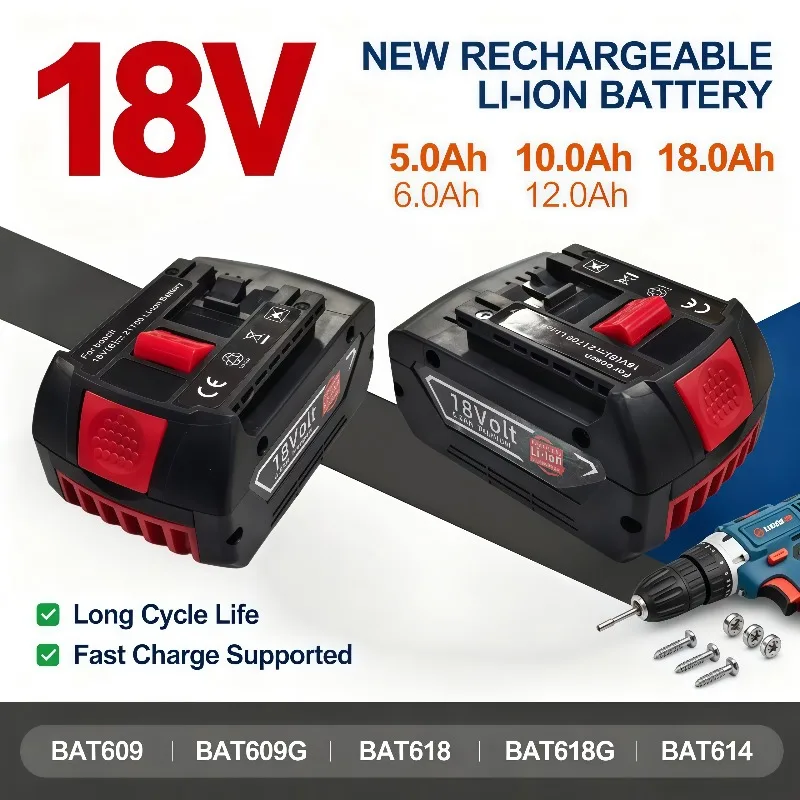High Capacity 18.0Ah Lithium-ion Power Cell, Fit Electric Drills BAT609 BAT609G BAT618 BAT618G BAT614