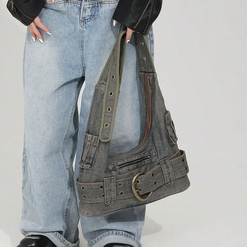 Personalized denim women's shoulder bag, exquisite and minimalist style, fashionable and avant-garde Женская сумка Bolsos mujer