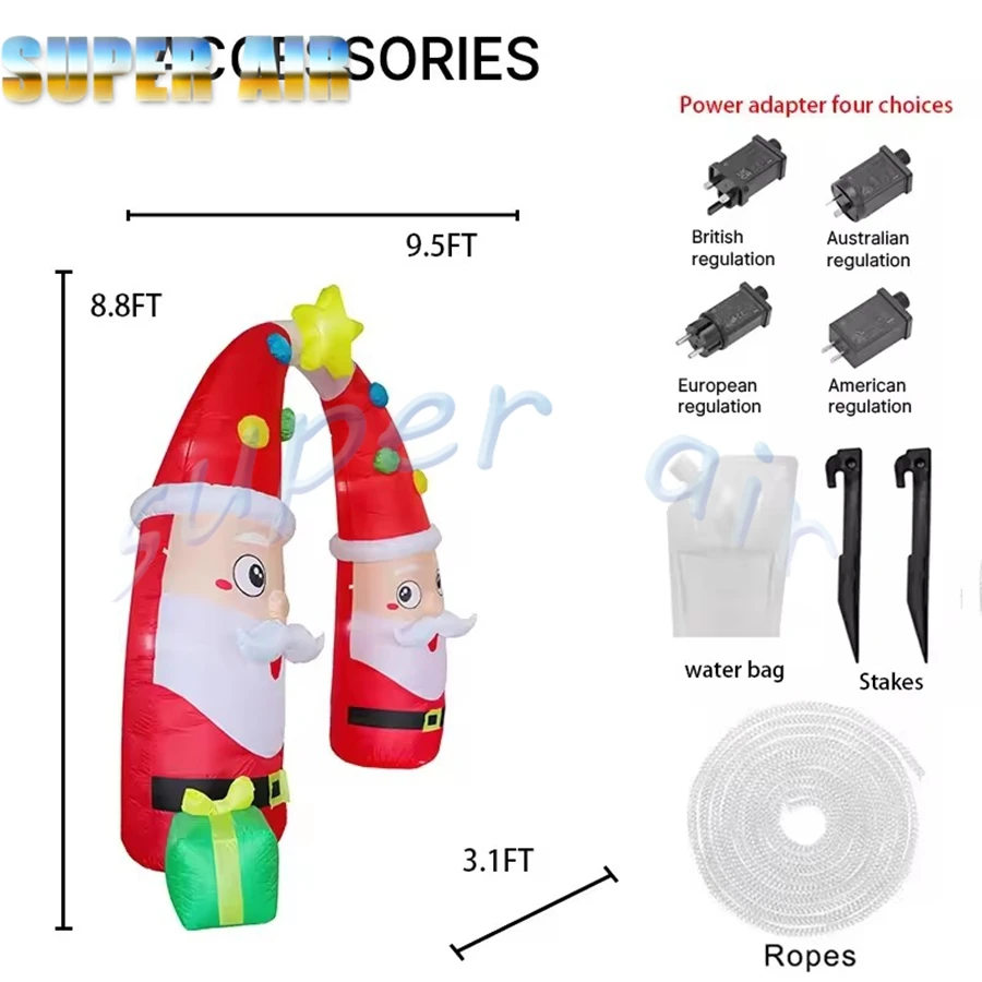 ของตกแต่งบ้านรูปซานตาคลอสเป่าลม ผลิตในจีน ของเล่นประดับตกแต่งคริสต์มาสกลางแจ้ง ของขวัญเทศกาลคริสต์มาส