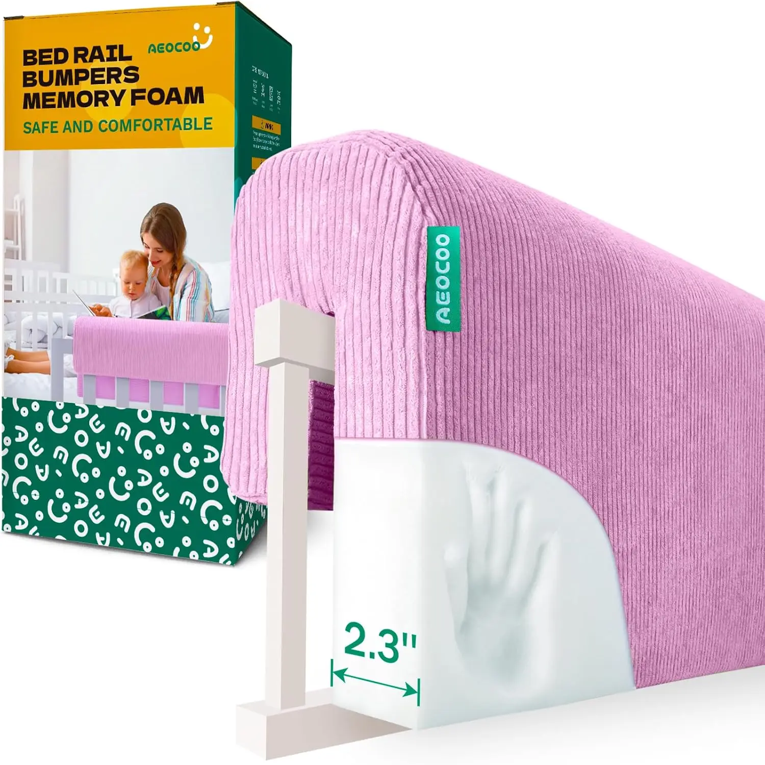 

Bed Rail For Toddlers, Bed Bumpers For Toddlers, Tool-Free Install For Bunk Bed Accessories Protector, Soft Memory Foam With