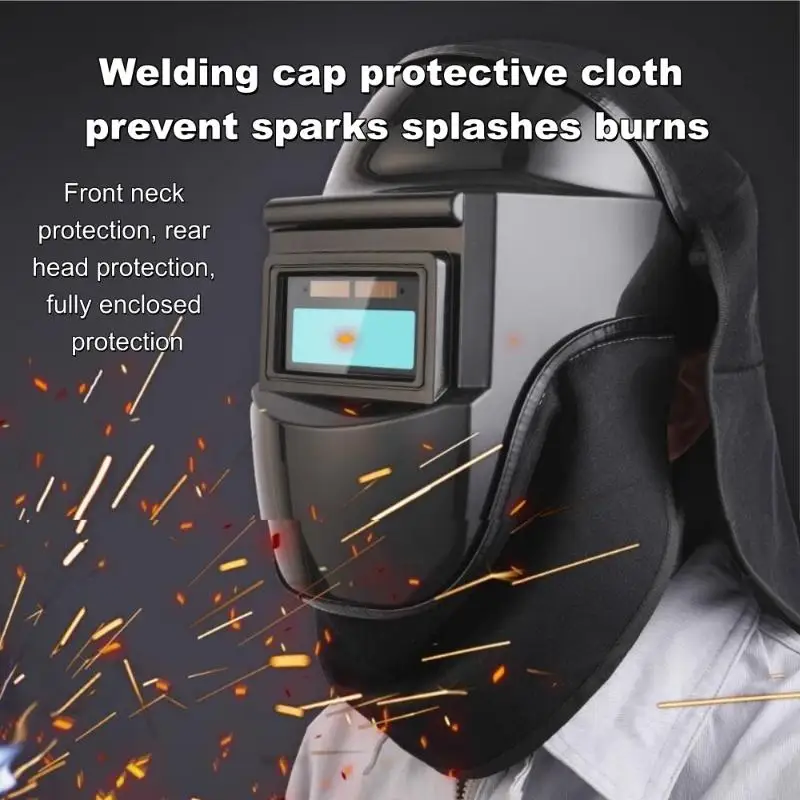 NEW 1 Set Welded Helmet Cover And Helmet Bib Press Fit Seal Welding Neck Protector For Welding Work Safety Protection Supplies