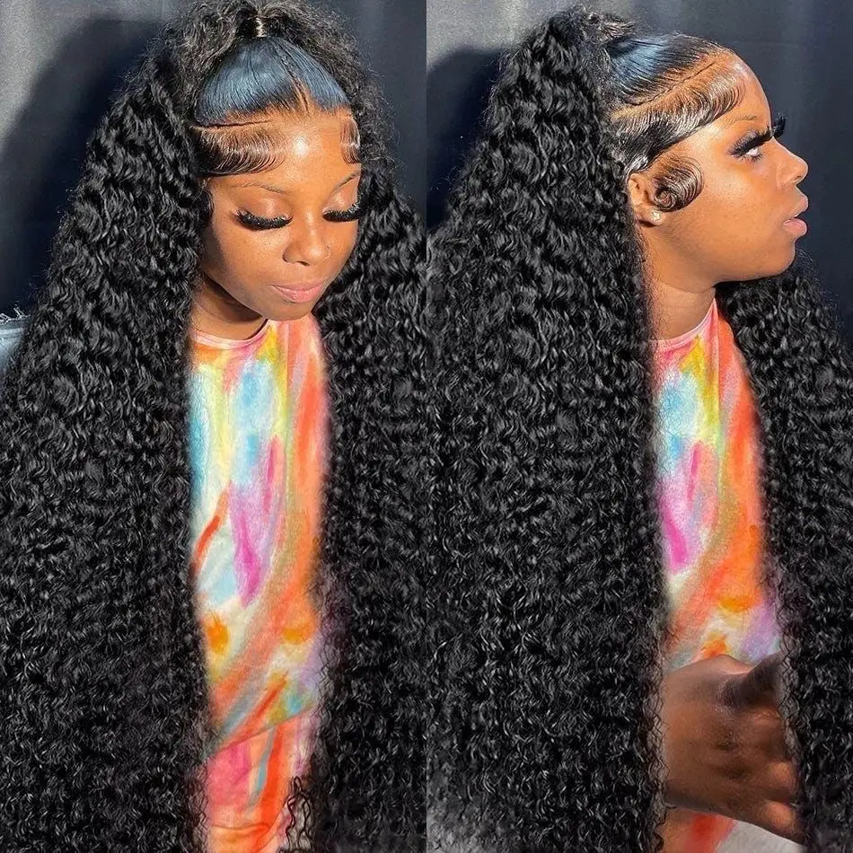 

Deep Wave Lace Front Wigs Human Hair 13x4 HD Transparent Deep Wave Lace Front Wigs for Women 200 Density Curly Wig Pre Plcked