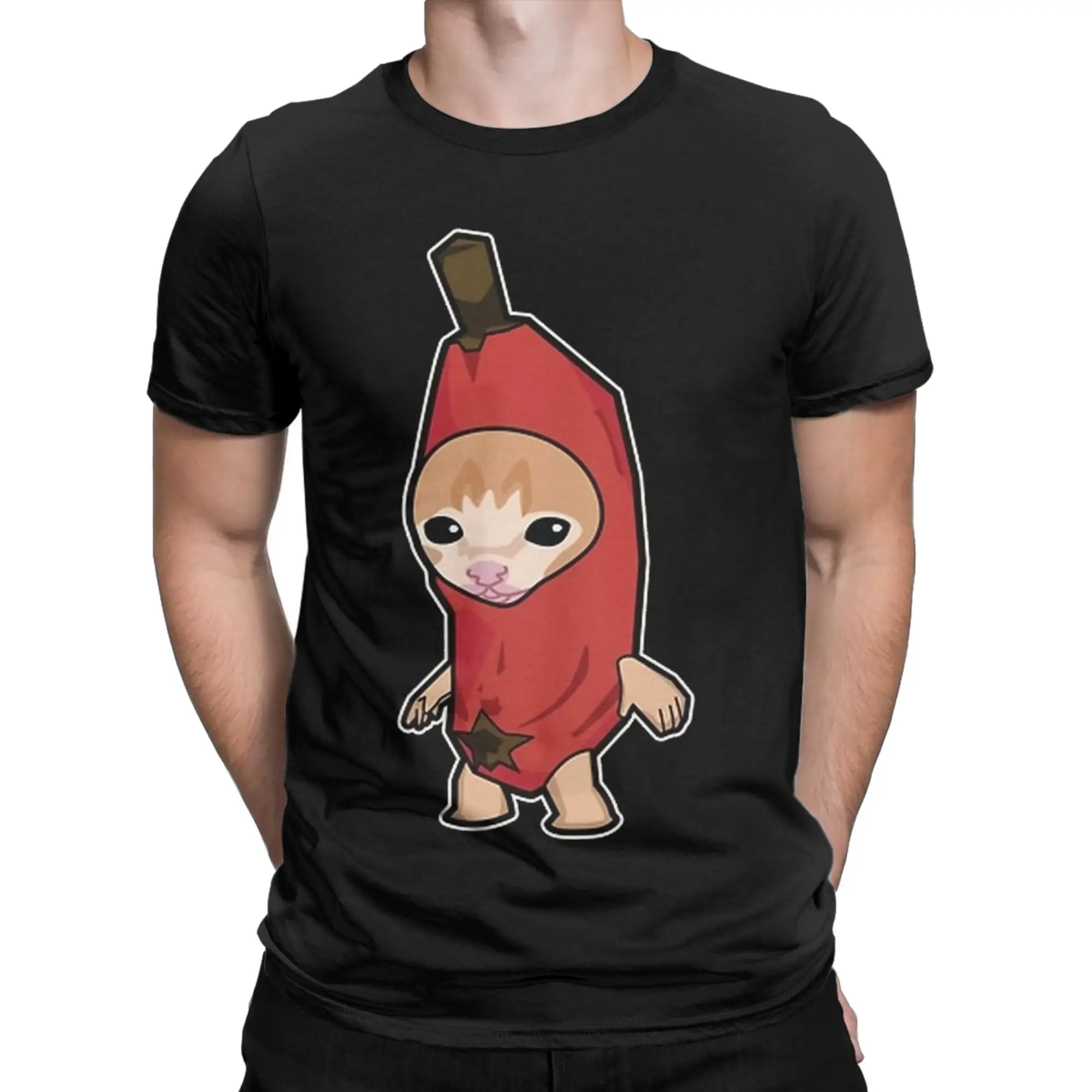 Men Women Red Happy Hapi Banana Cat T Shirts  Cotton Clothing Casual Short Sleeve Crew Neck Tees Gift Idea T-Shirt