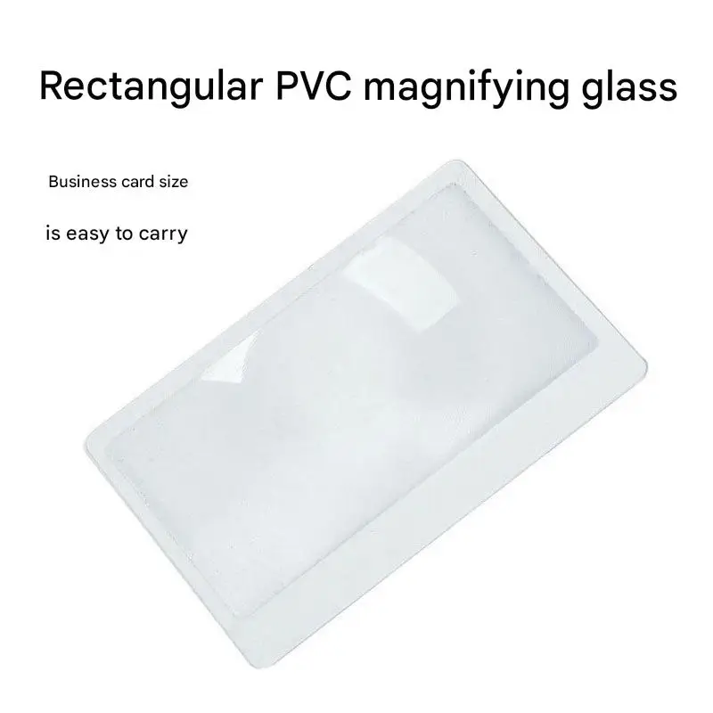 

5PCS 85*55MM Portable PVC business card magnifier, transparent bookmark, 3x Fresnel card magnifier