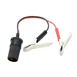 Car High Power Pure Copper Battery with Clip To Cigarette Lighter Female Socket 12V 24V Volt 220W Car Socket Plug