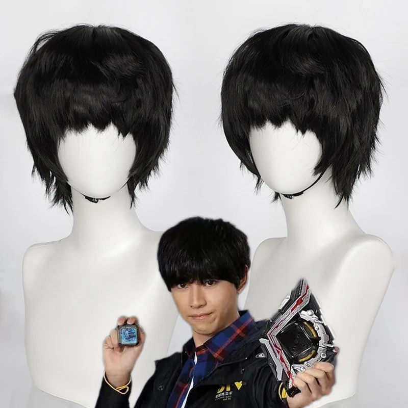 

Парик для косплея Arc, черный парик для аниме и ролевых игр, короткий синтетический парик с сеткой для аниме-игр, косплея и вечеринок