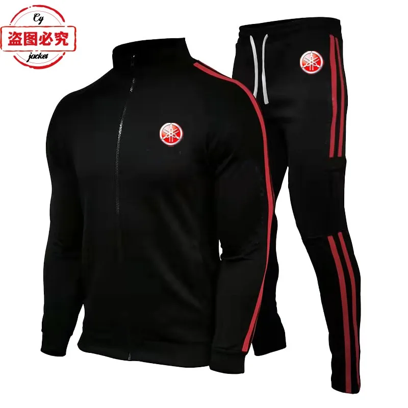 Asian Size Yamaha Motorcycle Logo Printed Riding Racing Suit Casual Sportswear Men's Spring And Autumn Set Team Workwear