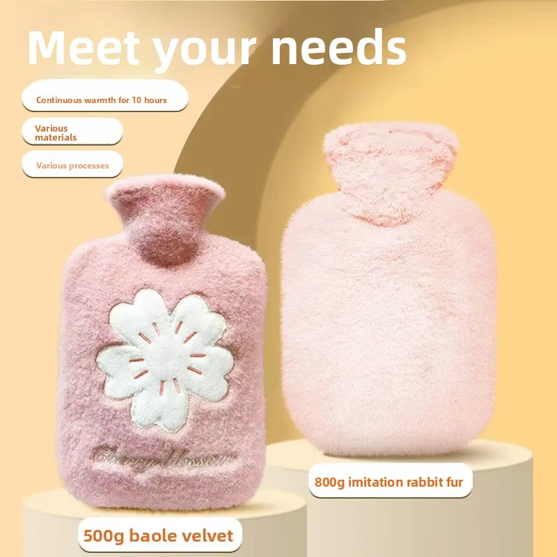 Cross-border thickened fashionable hot water bag, creative explosion-proof large hand warmer, cute water-filled hot water