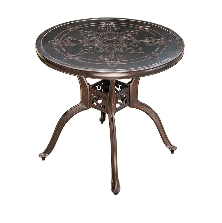 Outdoor Tables Resort90mm 100mm Die Casting Aluminum Round square Patio Table Coffee Outdoor Table and Chair Set