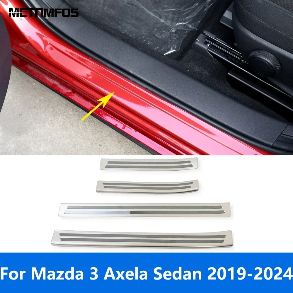 For Mazda 3 M3 Axela Sedan 2019 2020 2021 2022 2023 2024 Exterior Door Sill Scuff Plate Welcome Pedal Entry Guard Accessories