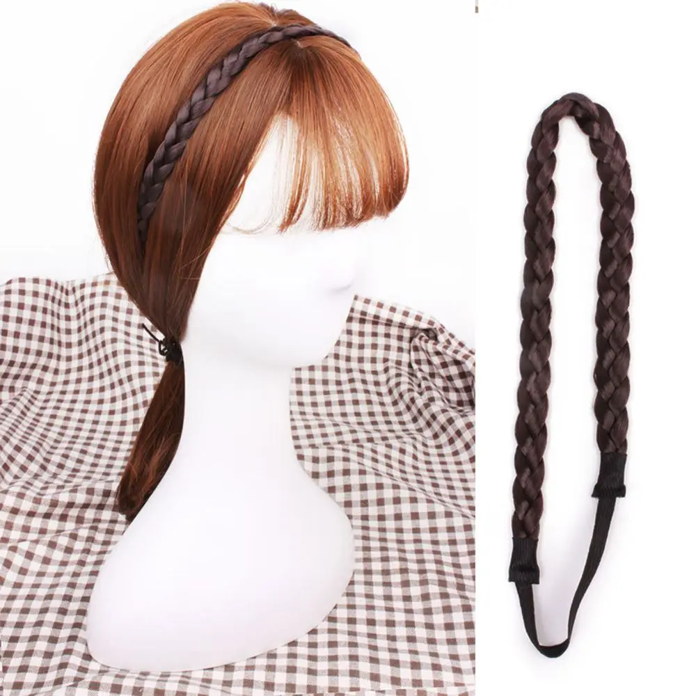 Girls Wedding Women Headwear Hair Accessories Elastic Synthetic Wig Braided Headband Twisted Wig Headband Hair Bands