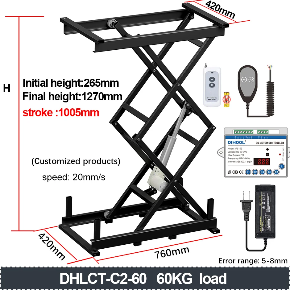 Electric Lifting Table Stand Platform 60 /120/150kg Load Tea Coffee Table Lift WIFI Remote Control Motor Drive Iron Frame