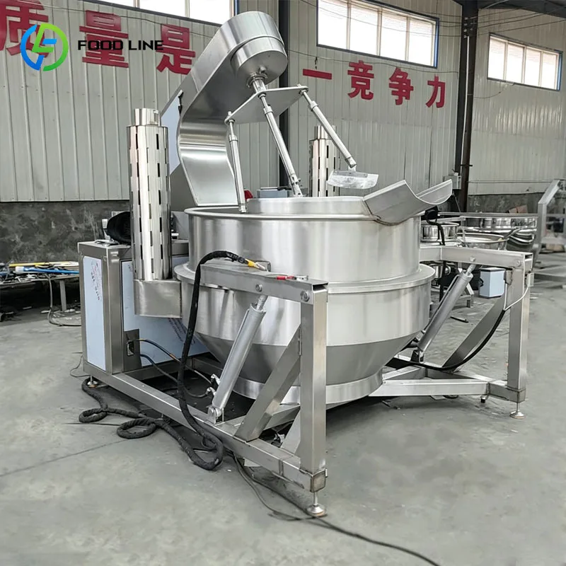 Electric Jacketed Kettle With Agitator Tilting Cooking Mixer For Sauce Jam Soup Customized