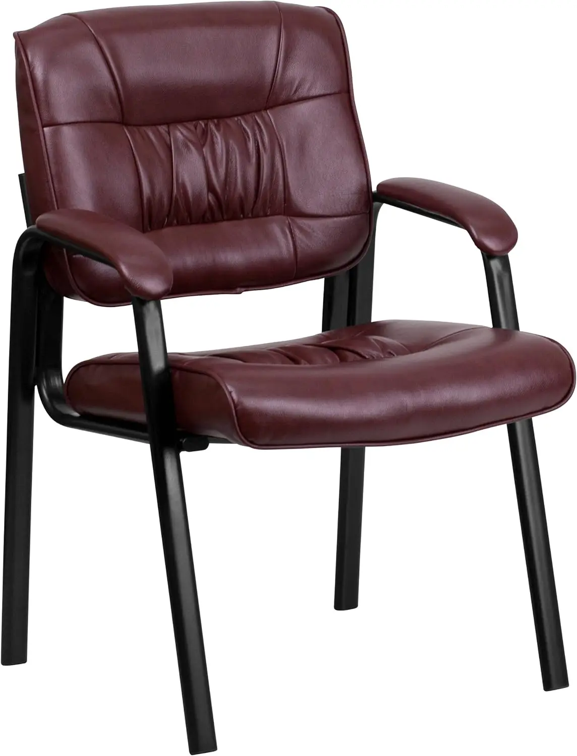 Bury Leathersoft Executive Reception Chair With Bla Metal Frame