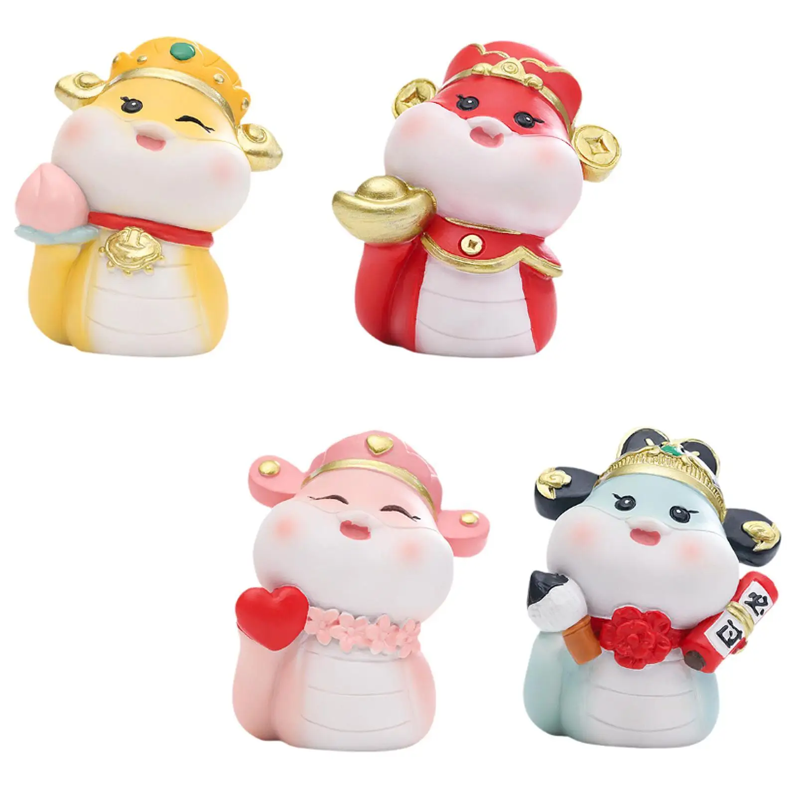 تمثال ثعبان كرتوني من الراتنج، تمثال ثعبان السنة الصينية الجديدة اللطيفة للوحة قيادة السيارة