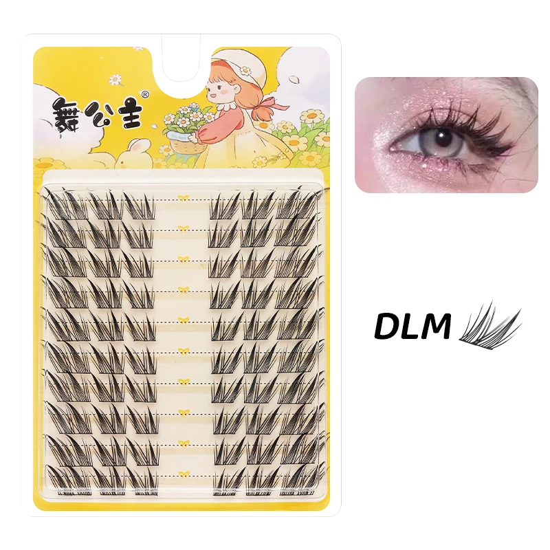 DINGSEN 10 Reihen Natürliche DIY Wimpernbüschel Einzelne Wimpern Anime Falsche Wimpernbüschel Handgefertigte Wimpernverlängerungs-Sets – Detail 25