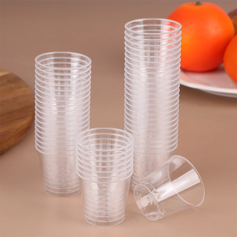 50 قطعة 30 مللي المتاح كوب بلاستك شفاف صغير في الهواء الطلق نزهة عيد ميلاد المطبخ حفلة النار نظارات هلام أكواب أدوات المائدة تذوق #2