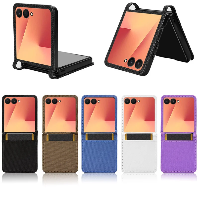 For Samsung Galaxy Z Flip 7 5G luxury cover flip diamond pattern skin pu leather wallet stand for Galaxy Z Flip 7 5G Phone Bags