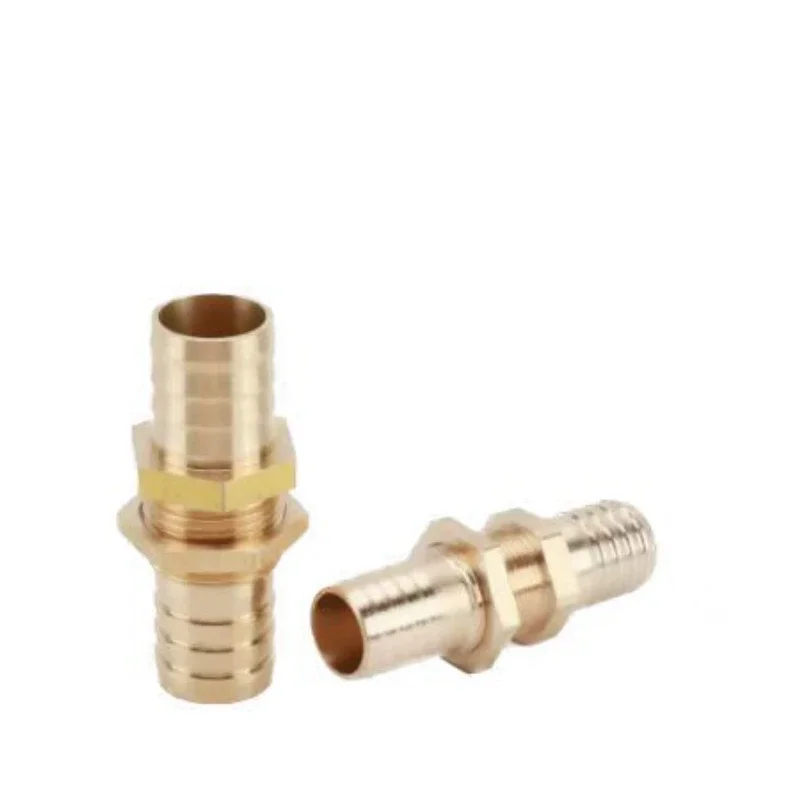 Tubo de 6 8 10 12 14 16mm, púa para manguera, mamparo, tubo de púas de latón, adaptador de conector de acoplador para combustible, Gas, agua y cobre