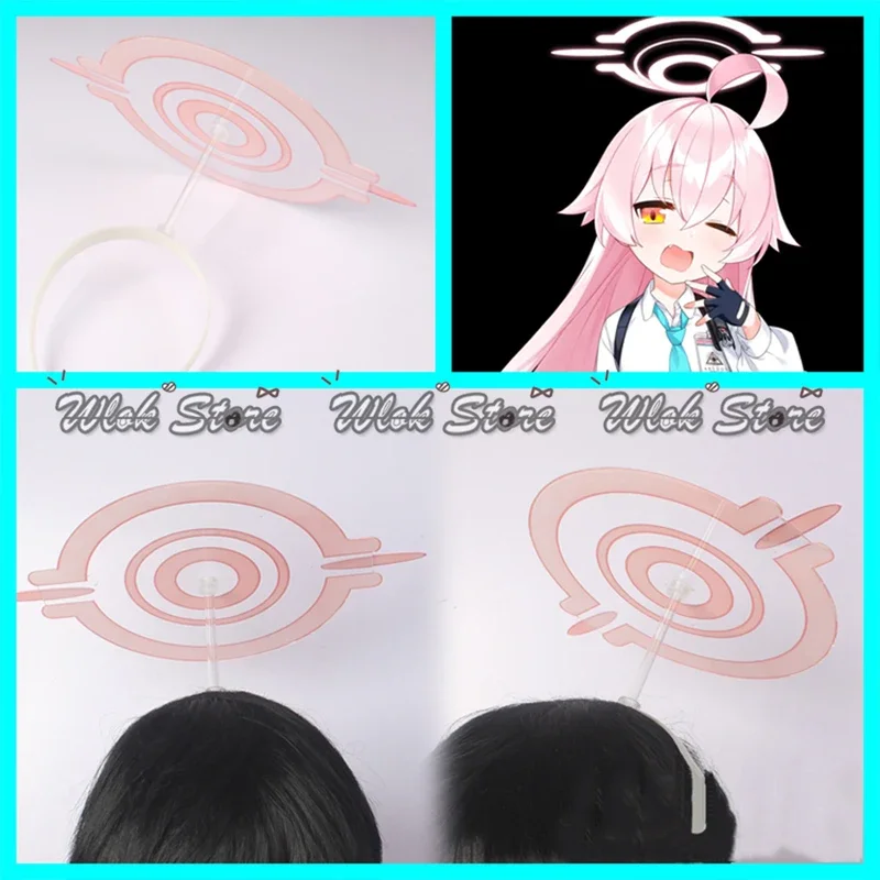 Blue Archive Cosplay Hoshino Headwear Halo Pink Wig Takanashi Hoshino arma Gun Women Halloween Party Carnival Roleplay puntelli